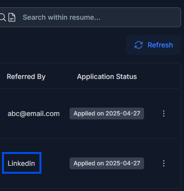 LinkedIn applicant